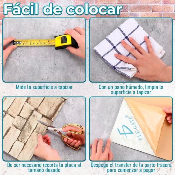 Paneles de Pared 3D Espuma XPE Autoadhesivos Tipo Ladrillo Beige Mosaico 35×38.5 cm Paquete 10 ladrillos de rodny - Conecta Chava Shop