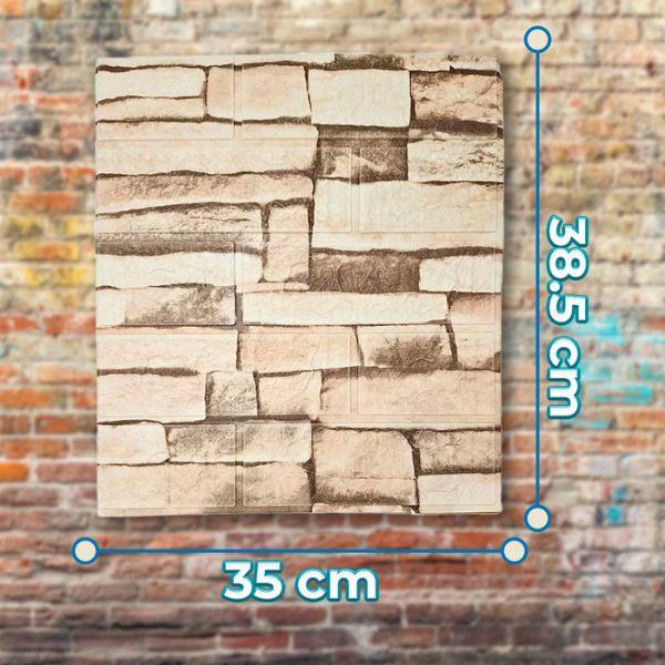 Paneles de Pared 3D Espuma XPE Autoadhesivos Tipo Ladrillo Beige Mosaico 35×38.5 cm Paquete 10 ladrillos de rodny - Conecta Chava Shop
