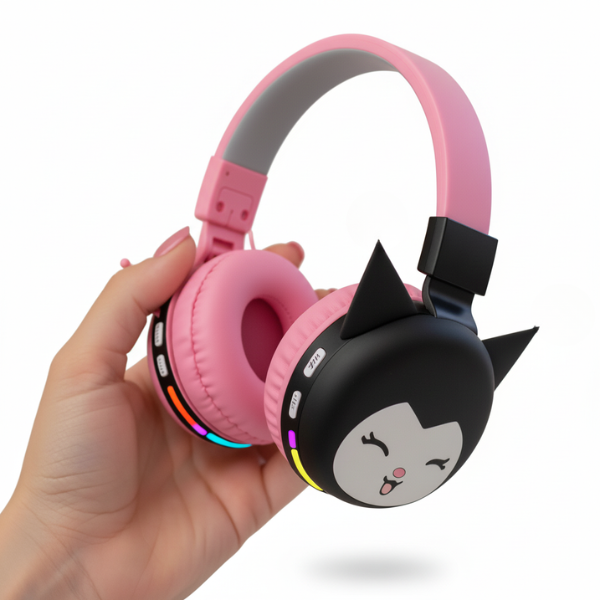 Audífonos Inalámbricos Kawaii con Diseño de Personaje Animado - Auriculares Bluetooth Plegables con Super Bass y Orejas Decorativas Pro 2026 - Conecta Chava Shop