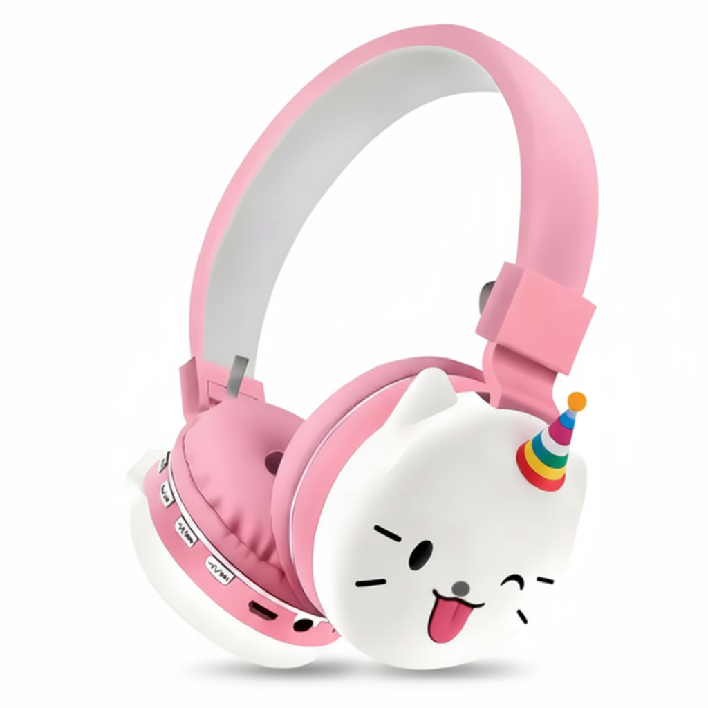Audífonos Inalámbricos Kawaii con Diseño de Personaje Animado - Auriculares Bluetooth Plegables con Super Bass y Orejas Decorativas Pro 2026 - Conecta Chava Shop
