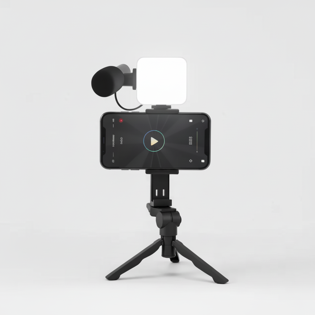 Kit de Video Streaming Pro 4 en 1 - Luz LED Regulable, Micrófono de Alta Fidelidad y Trípode Ajustable para TikTok y Vlogs Pro 2026 - Conecta Chava Shop