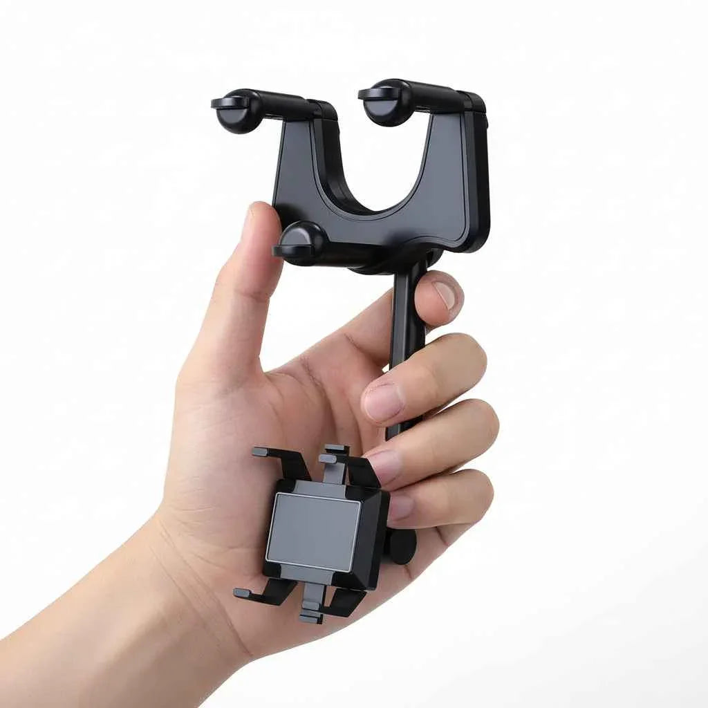 Soporte de Celular para Auto con Ajuste al Retrovisor - Sujeción de Seguridad con Rotación 360° y Brazo Extensible Pro 2026 - Conecta Chava Shop