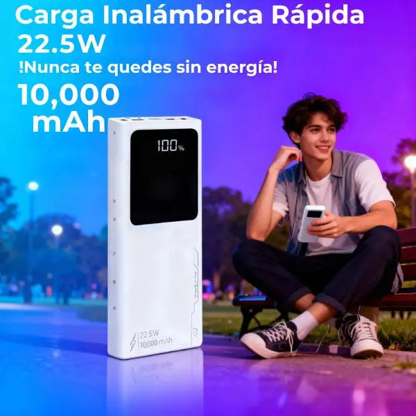 Power Bank 10000mAh con Carga Inalámbrica de Alta Velocidad - Batería Portátil Compacta para Smartphone, Tecnología de Carga Pro 2026 - Conecta Chava Shop