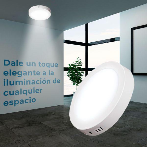 Lámpara de Techo LED Circular 24W - Luz Fría Potente, Revestimiento de Aluminio Premium, Diseño Minimalista para Sala y Oficina - Conecta Chava Shop