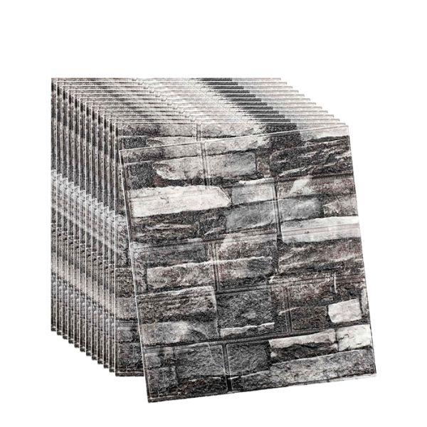 Paquete 10 Paneles de Pared 3D de Espuma XPE Autoadhesivos Tipo Ladrillo Gris Mosaico 35×38.5 cm Pro 2026 - Conecta Chava Shop