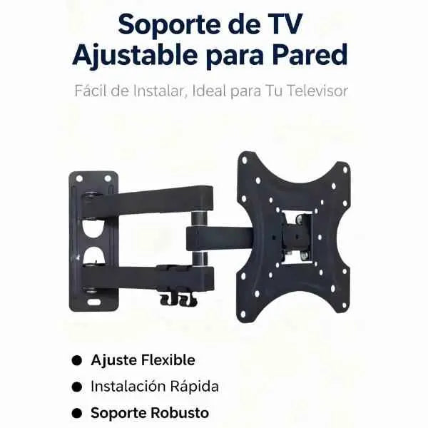 Soporte de TV Articulado de 13" a 42" Pulgadas - Brazo Giratorio con Extensión, Ahorra Espacio en Pared, Compatible VESA Pro - Conecta Chava Shop