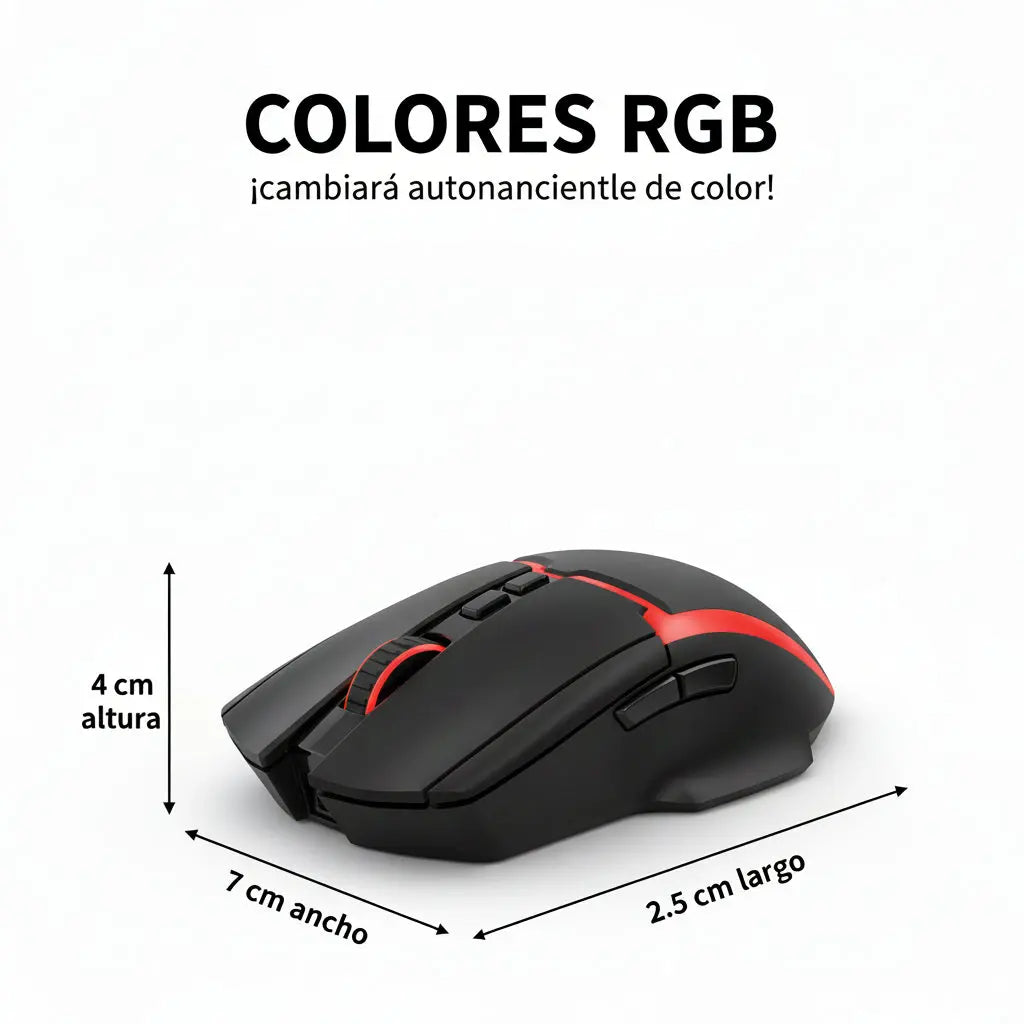 Mouse Gaming RGB de Alta Precisión con Sensor Óptico - Ratón para Juegos USB Plug and Play con Iluminación LED Dinámica, Calidad Pro 2026 - Conecta Chava Shop