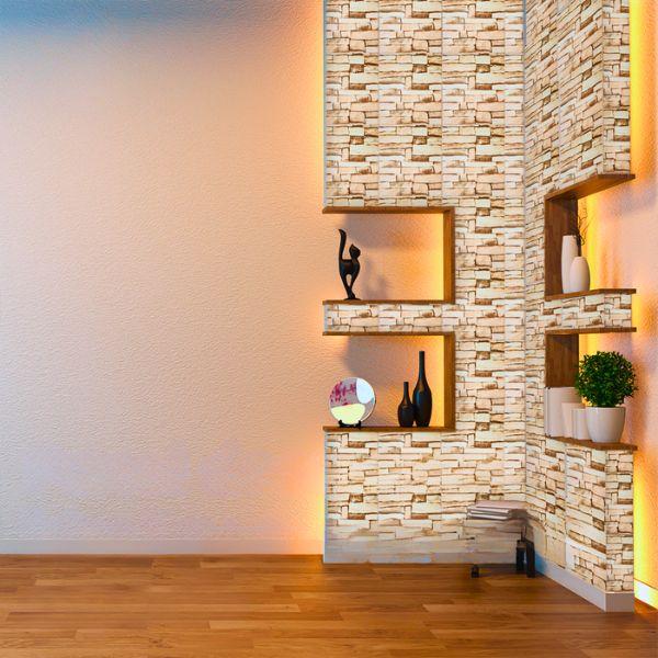 Paneles de Pared 3D Espuma XPE Autoadhesivos Tipo Ladrillo Beige Mosaico 35×38.5 cm Paquete 10 ladrillos de rodny - Conecta Chava Shop