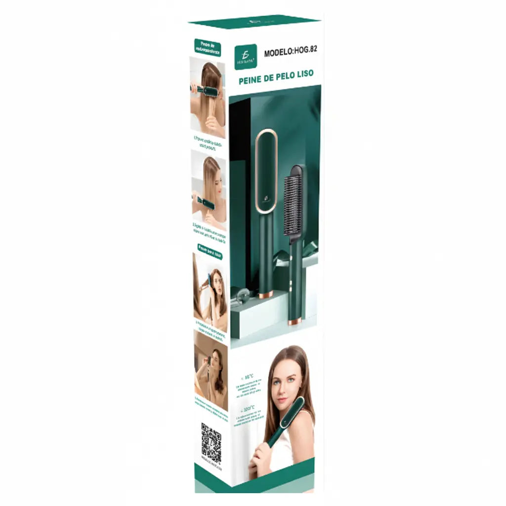 Peine Alisador de Cerámica con Tecnología de Protección Térmica - Cepillo Eléctrico 5 Niveles para Todo Tipo de Cabello Pro 2026 - Conecta Chava Shop