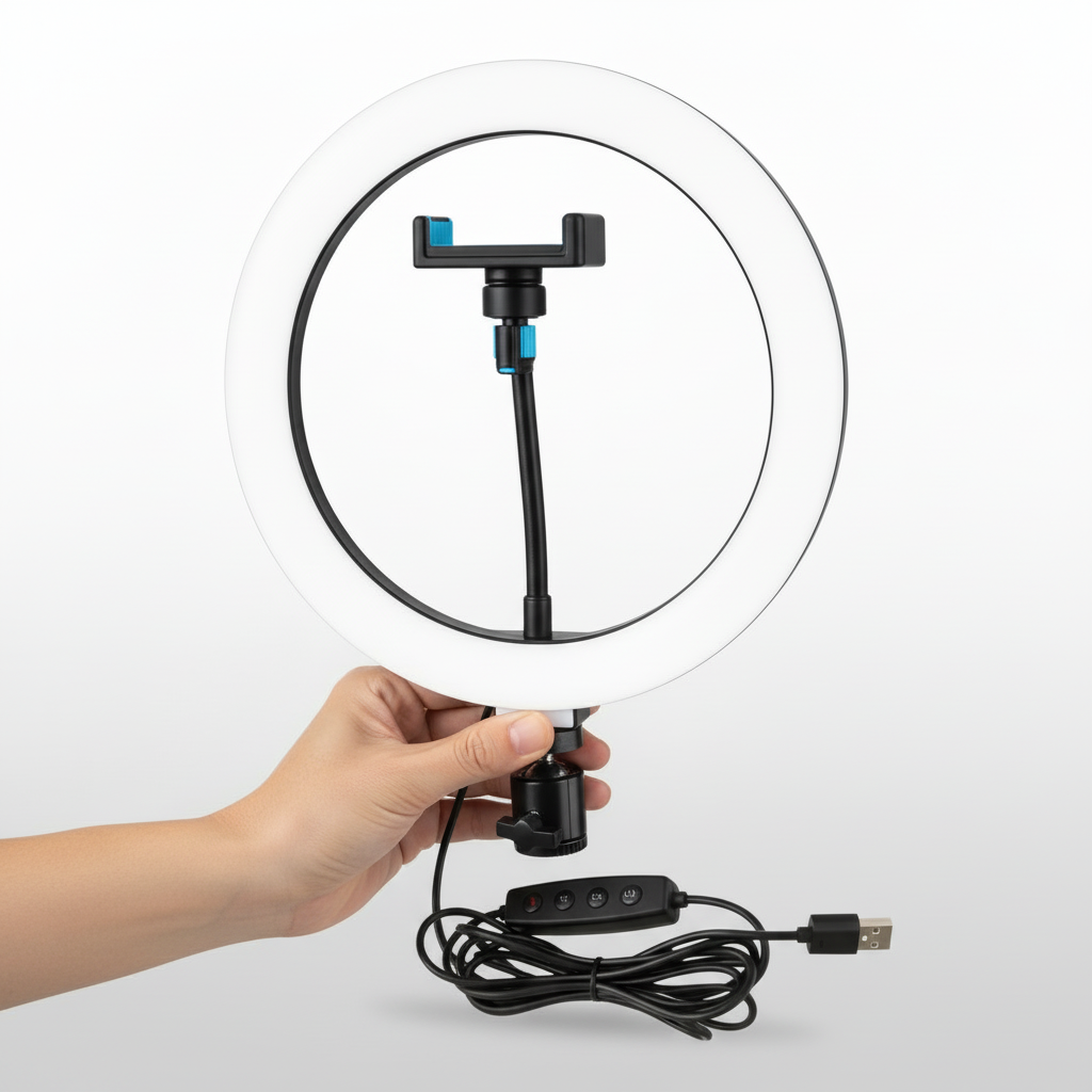 Aro de Luz LED RGB Profesional para Streaming - Soporte Ajustable con Soporte para Celular, Iluminación Pro para TikTok y YouTube 2026 - Conecta Chava Shop