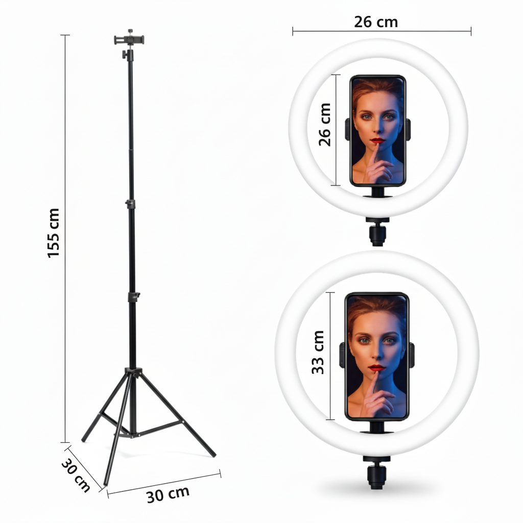 Aro de Luz LED RGB Profesional para Streaming - Soporte Ajustable con Soporte para Celular, Iluminación Pro para TikTok y YouTube 2026 - Conecta Chava Shop