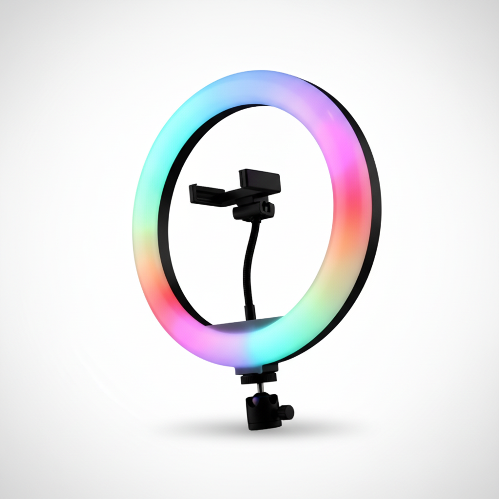 Aro de Luz LED RGB Profesional para Streaming - Soporte Ajustable con Soporte para Celular, Iluminación Pro para TikTok y YouTube 2026 - Conecta Chava Shop