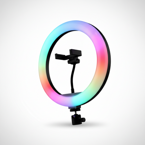 Aro de Luz LED RGB Profesional para Streaming - Soporte Ajustable con Soporte para Celular, Iluminación Pro para TikTok y YouTube 2026 - Conecta Chava Shop