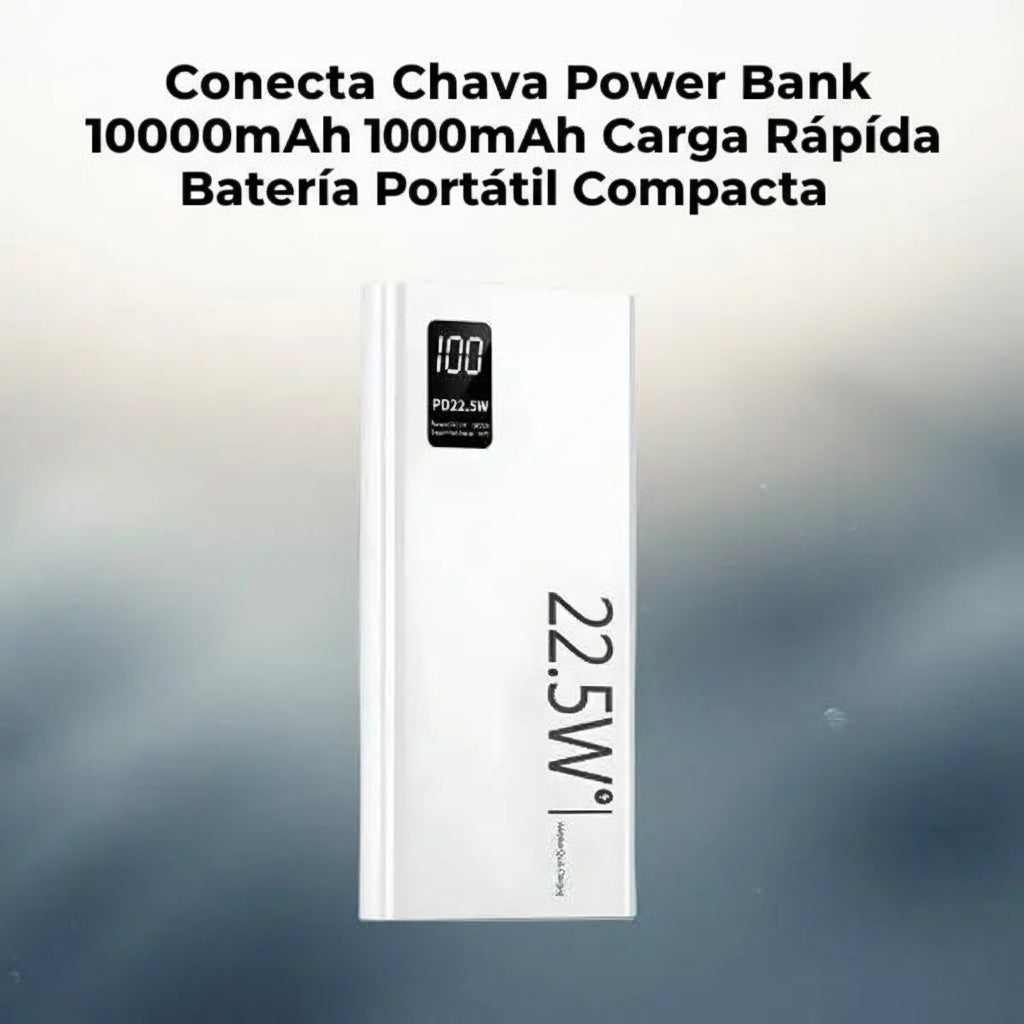 Power Bank de 10000mAh con Carga Rápida USB - Batería Externa Portátil de Alta Capacidad para Smartphone y Tablet, Calidad Pro 2026 - Conecta Chava Shop