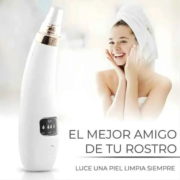 Limpiador Facial de Poros Eléctrico con 6 Cabezales - Suctor de Puntos Negros con Succión Ajustable Pro y Carga USB 2026 - Conecta Chava Shop