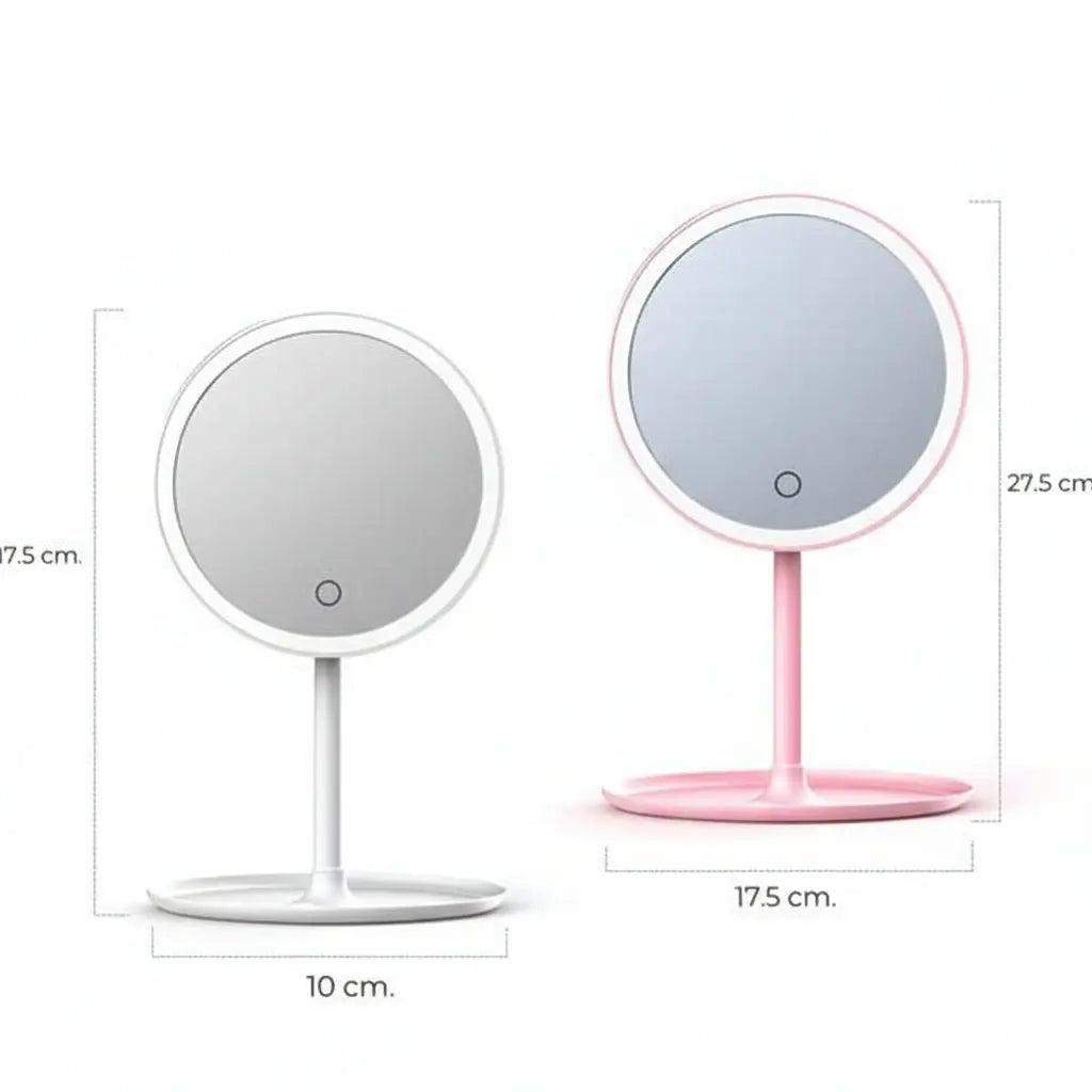 Aro de Luz LED para Maquillaje con Espejo Integrado - Lámpara Recargable con Brillo Ajustable Pro 2026 - Conecta Chava Shop