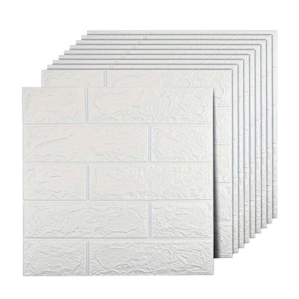 Paneles de Pared 3D Espuma XPE Autoadhesivos Tipo Ladrillo Blanco Mosaico 35×38.5 cm Paquete 10 ladrillos de rodny - Conecta Chava Shop