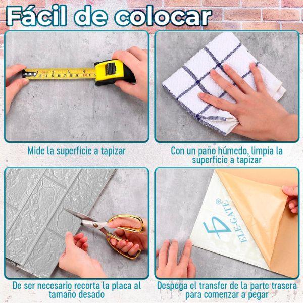 Paneles de Pared 3D Espuma XPE Autoadhesivos Tipo Ladrillo Blanco Mosaico 35×38.5 cm Paquete 10 ladrillos de rodny - Conecta Chava Shop