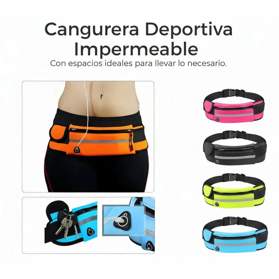 Cangurera Deportiva Impermeable para Running y Gym - Cinturón de Correr Ligero con Ajuste Antirrebote, Calidad Pro 2026 - Conecta Chava Shop