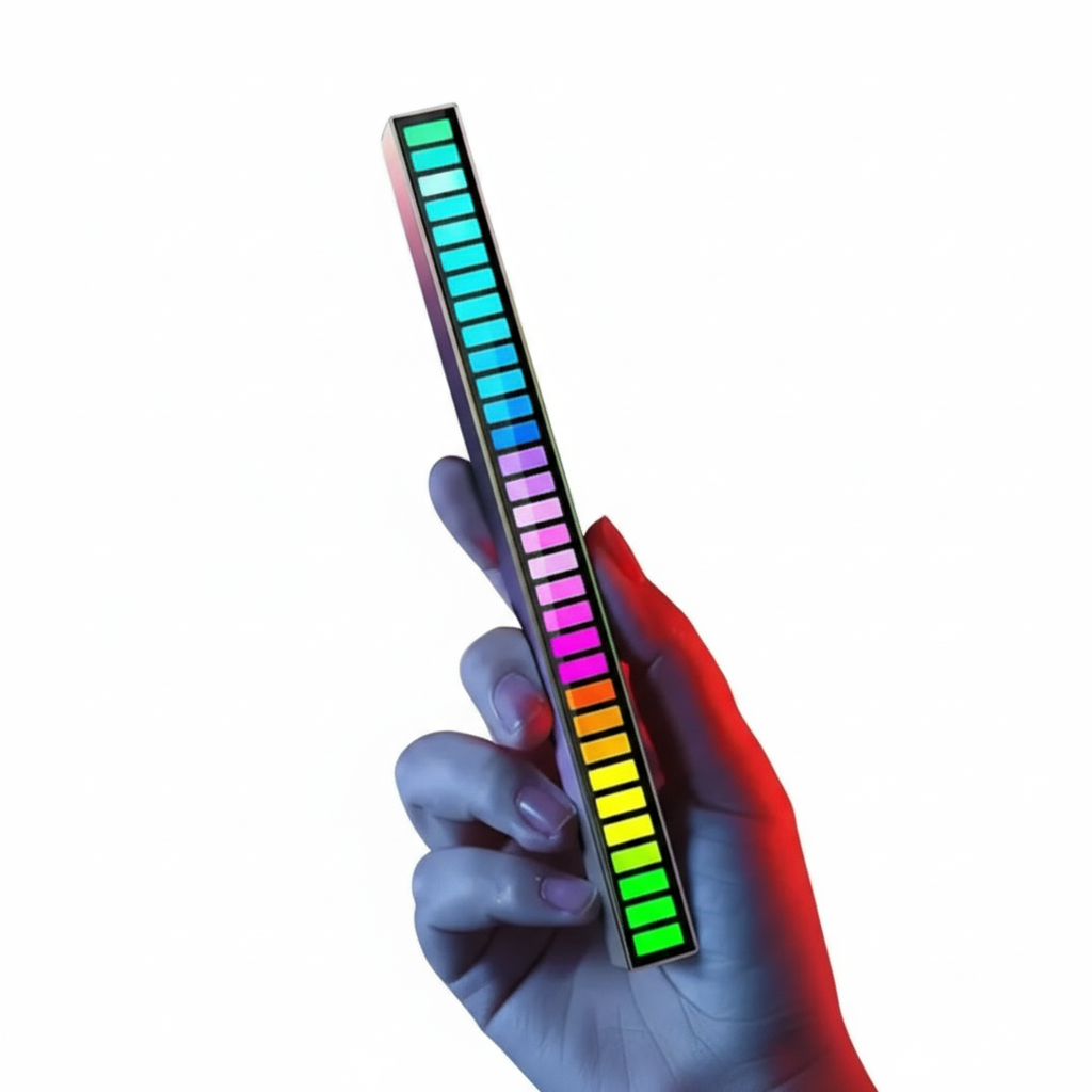 Barra de Luz LED RGB Reactiva al Sonido con 32 LEDs - Visualizador rítmico con Control por App y USB, Iluminación Gamer Pro 2026 - Conecta Chava Shop