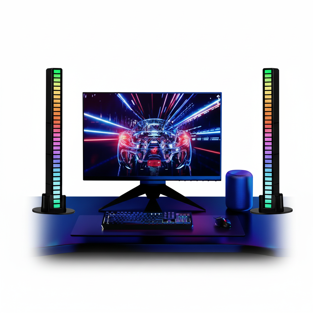 Barra de Luz LED RGB Reactiva al Sonido con 32 LEDs - Visualizador rítmico con Control por App y USB, Iluminación Gamer Pro 2026 - Conecta Chava Shop