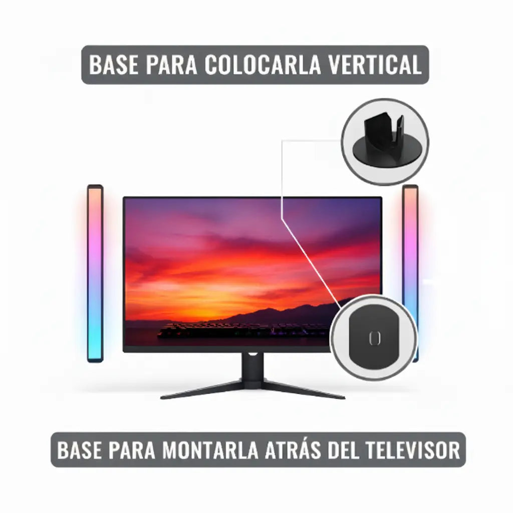 Barras de Luz LED RGB para Setup Gamer - Iluminación Inteligente con Sincronización Musical Pro 2026 - Conecta Chava Shop