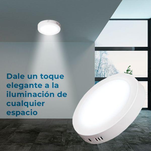 Lámpara de Techo LED Circular 24W - Luz Fría Potente, Revestimiento de Aluminio Premium, Diseño Minimalista para Sala y Oficina - Conecta Chava Shop