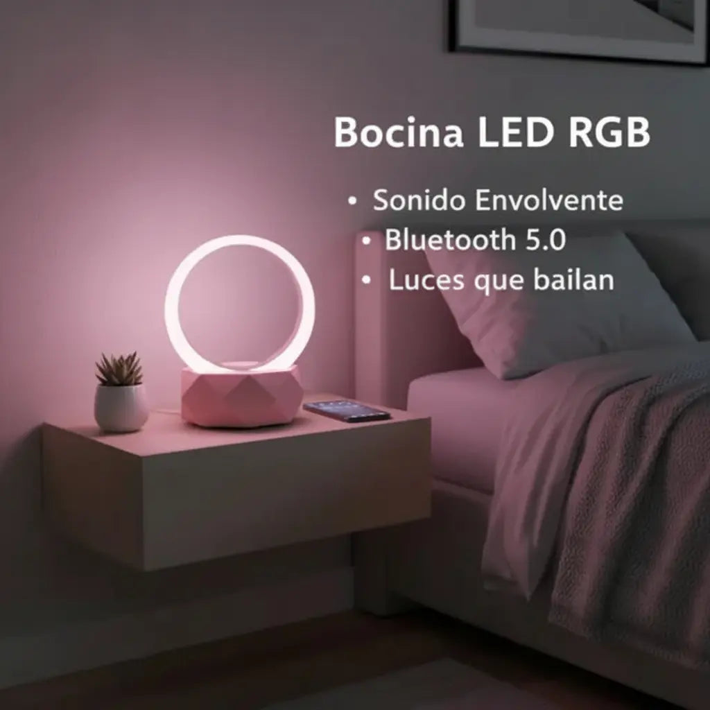 Bocina Bluetooth Portátil con Luces LED RGB Dinámicas - Altavoz Inalámbrico con Sonido Estéreo HD y Efectos de Iluminación Pro 2026 - Conecta Chava Shop