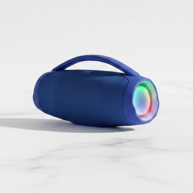 Bocina Portátil Impermeable Booms Box 3 RGB – Sonido Potente, Batería de 5h, Certificación IP67 y Manos Libres