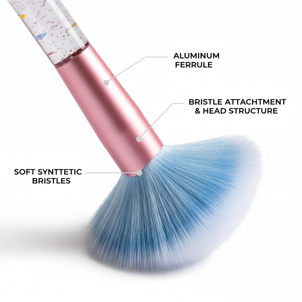 Set de 7 Brochas de Maquillaje Kawaii con Glitter - Kit de Pinceles Profesionales Ultra Suaves para Rostro y Ojos Pro 2026 - Conecta Chava Shop