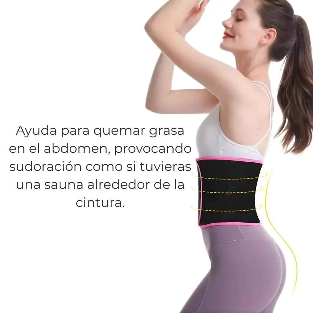 Faja Deportiva Neopreno Sauna con Velcro Ajustable – Cinturilla para Calor Localizado y Soporte Durante el Entrenamiento - Conecta Chava Shop