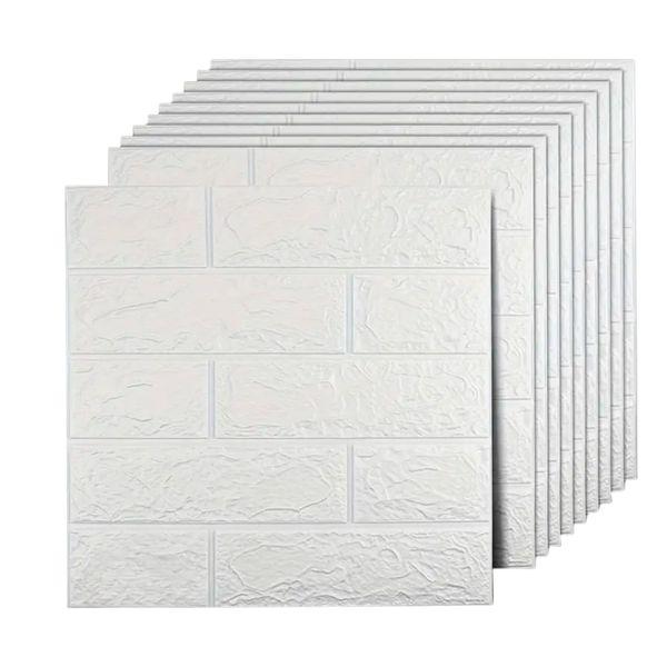 Paneles de Pared 3D Espuma XPE Autoadhesivos Tipo Ladrillo Blanco Mosaico 35×38.5 cm Paquete 10 ladrillos de rodny - Conecta Chava Shop