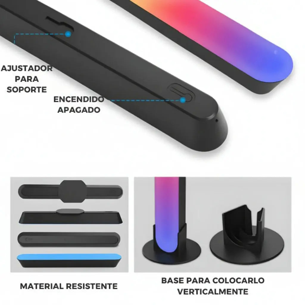 Barras de Luz LED RGB para Setup Gamer - Iluminación Inteligente con Sincronización Musical Pro 2026 - Conecta Chava Shop