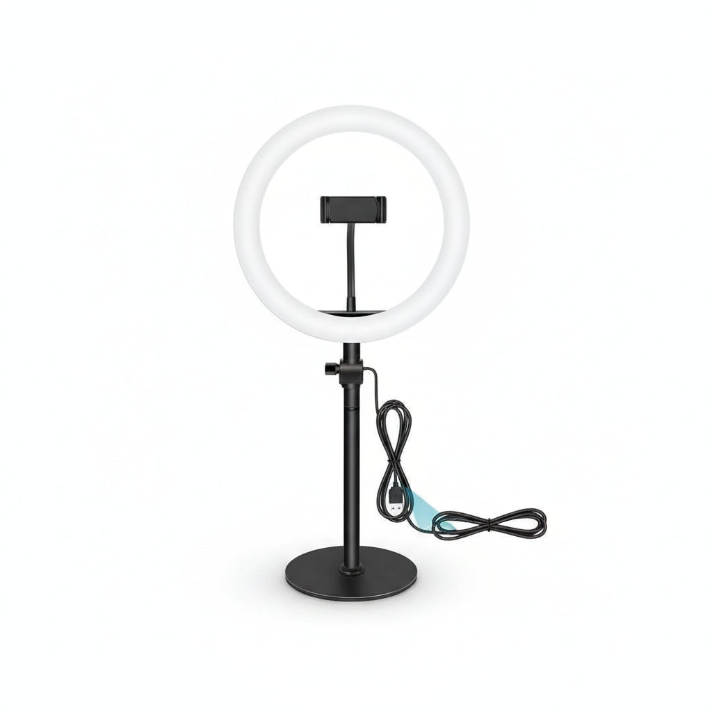 Aro de Luz LED con Soporte Flexible para Celular y Brazo Ajustable para Escritorio con 3 Modos de Iluminación Pro 2026 - Conecta Chava Shop