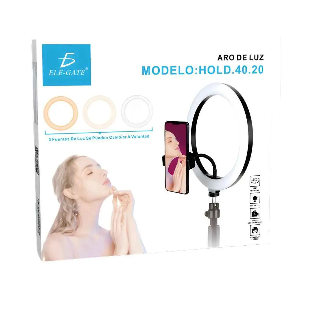 Aro de Luz LED con Soporte Flexible para Celular y Brazo Ajustable para Escritorio con 3 Modos de Iluminación Pro 2026 - Conecta Chava Shop