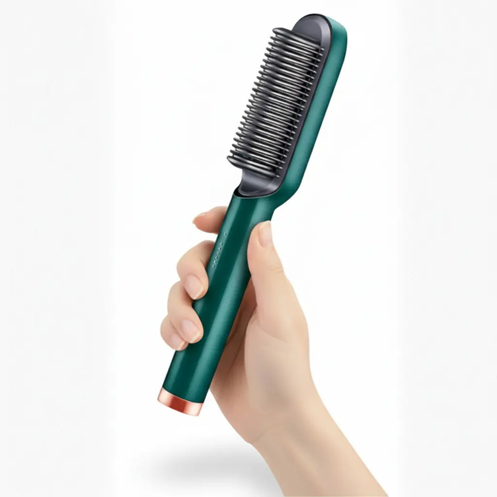 Peine Alisador de Cerámica con Tecnología de Protección Térmica - Cepillo Eléctrico 5 Niveles para Todo Tipo de Cabello Pro 2026 - Conecta Chava Shop
