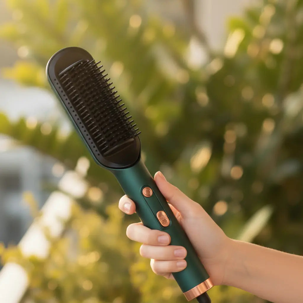 Peine Alisador de Cerámica con Tecnología de Protección Térmica - Cepillo Eléctrico 5 Niveles para Todo Tipo de Cabello Pro 2026 - Conecta Chava Shop