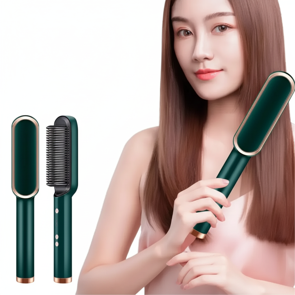 Peine Alisador de Cerámica con Tecnología de Protección Térmica - Cepillo Eléctrico 5 Niveles para Todo Tipo de Cabello Pro 2026 - Conecta Chava Shop
