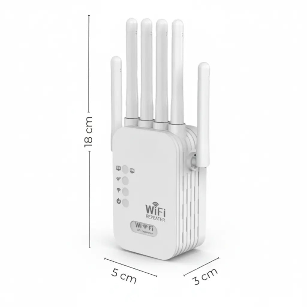Repetidor WiFi Doble Banda 1200 Mbps de Largo Alcance - Amplificador de Señal 5G/2.4G para Casas Grandes Pro 2026 - Conecta Chava Shop