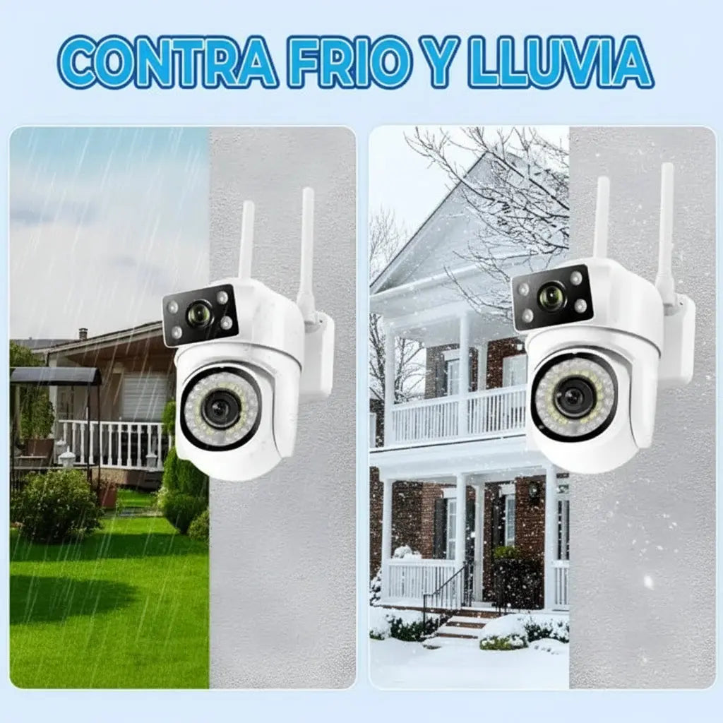 Cámara de Vigilancia Exterior WiFi 4MP con Visión Nocturna a Color - Cámara PTZ 360 Inteligente con Detección de Humano Pro 2026 - Conecta Chava Shop