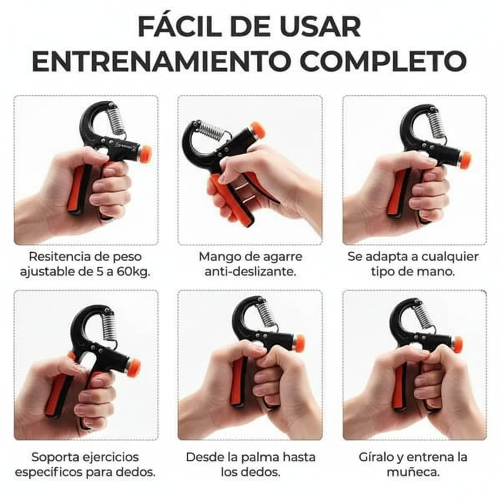 Pinza Ajustable para Entrenamiento de Fuerza en Mano y Antebrazo - Fortalecedor de Agarre con Resistencia Regulable Pro 2026 - Conecta Chava Shop