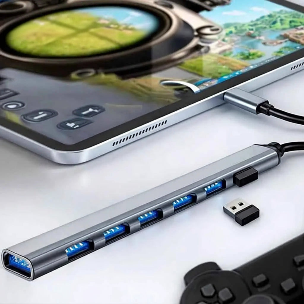 Hub USB de 7 Puertos Híbrido USB-C y USB-A - Estación de Datos de Alta Velocidad y Adaptador Multi-Puerto para Laptop Pro 2026 - Conecta Chava Shop
