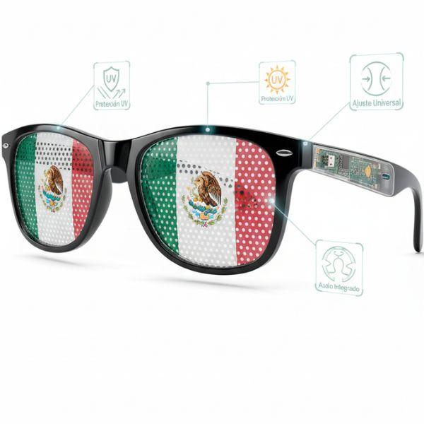 Lentes de Sol Bandera de México con Protección UV - Diseño Patriótico y Estilo Único Pro 2026 - Conecta Chava Shop