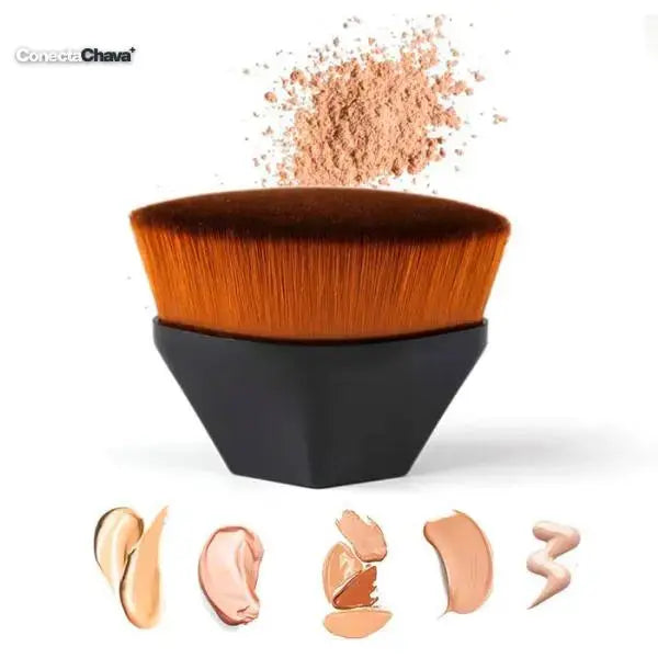 Brocha Profesional para Base Líquida de Cerdas Densas - Pincel de Maquillaje para Acabado Natural y Uniforme Pro 2026 - Conecta Chava Shop