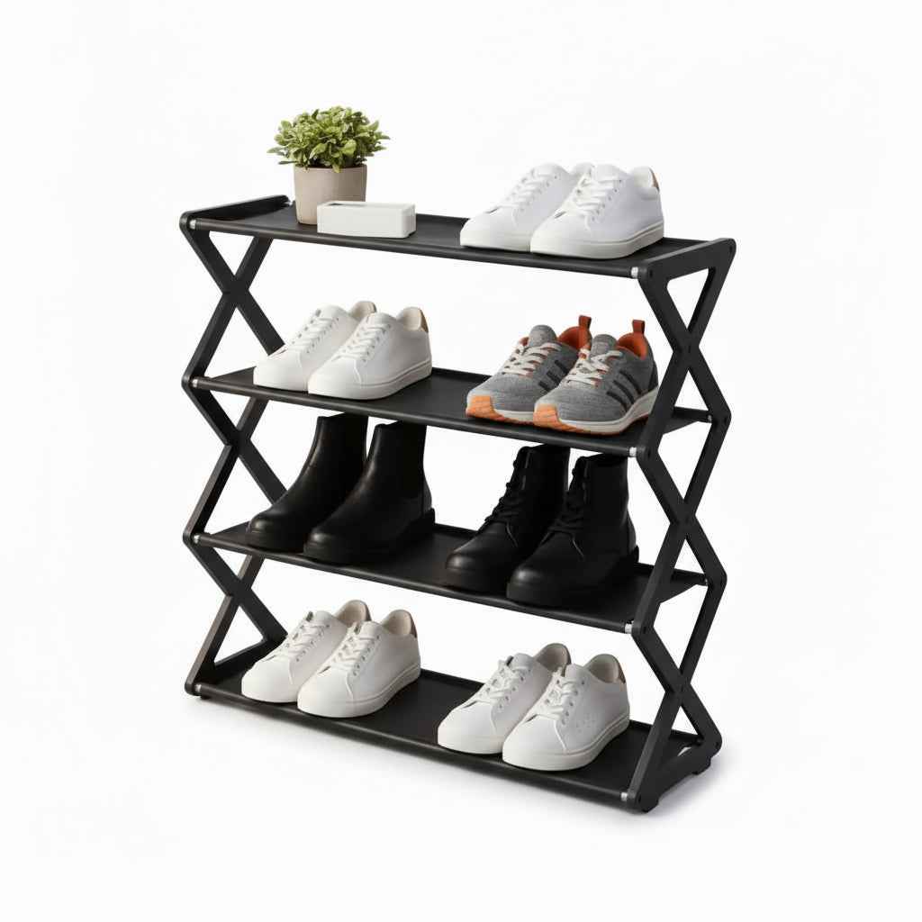 Zapatera Organizador de 4 Niveles para 8 Pares - Estante de Zapatos Ajustable y Ahorrador de Espacio Pro 2026 - Conecta Chava Shop