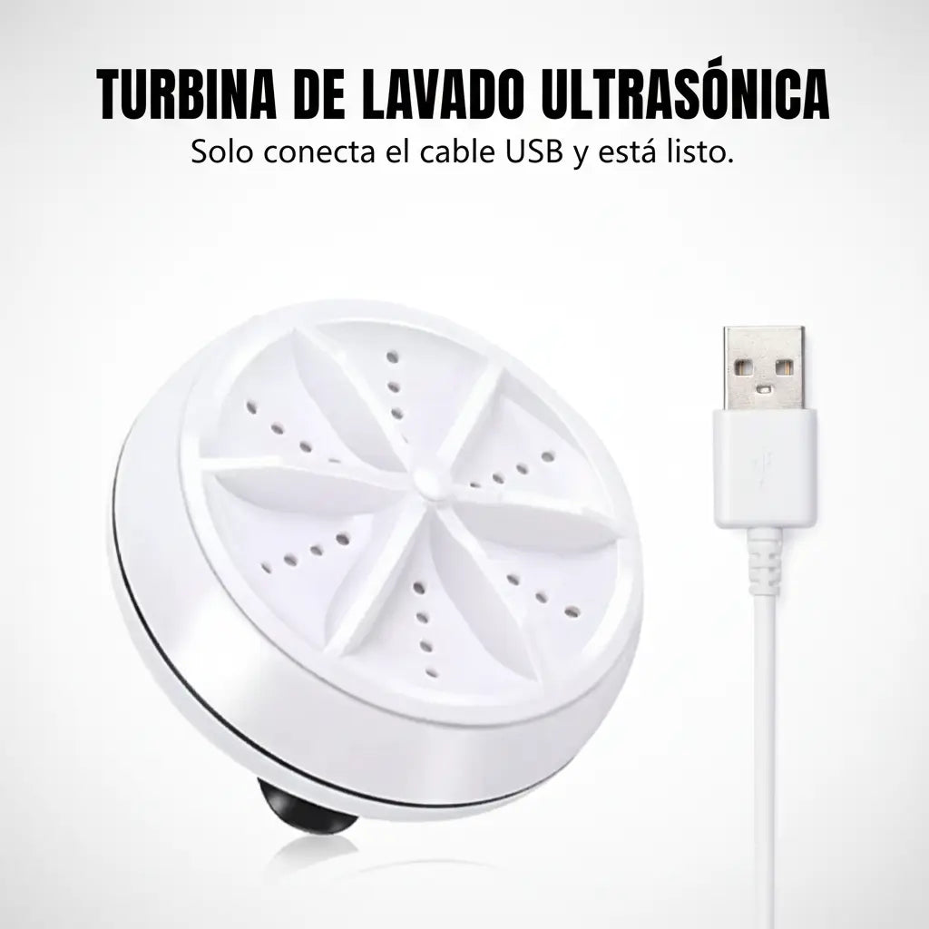 Mini Lavadora Portátil Ultrasónica con USB - Lavadora Compacta para Ropa Interior y Prendas Delicadas Pro 2026 - Conecta Chava Shop