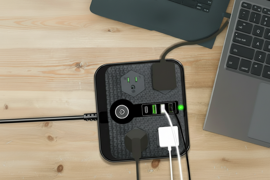 Multicontacto 8 en 1 con Puertos USB y Tipo C - Estación de Carga Inteligente para Escritorio y Protector de Sobrecargas Pro 2026 - Conecta Chava Shop