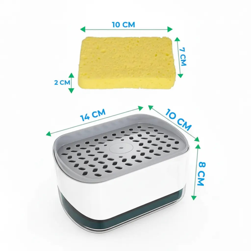 Dispensador de Jabón 2 en 1 con Organizador de Esponja - Estación de Limpieza para Cocina Compacta y Antigoteo Pro 2026 - Conecta Chava Shop