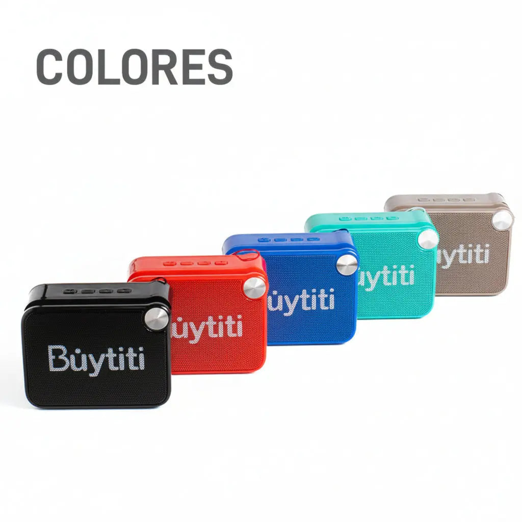 Mini Bocina Bluetooth 5W Portátil con Radio FM y Soporte para Celular - Audio Pro 2026 - Conecta Chava Shop