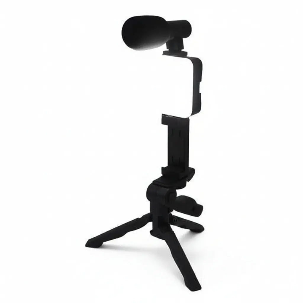 Kit de Video Streaming Pro 4 en 1 - Luz LED Regulable, Micrófono de Alta Fidelidad y Trípode Ajustable para TikTok y Vlogs Pro 2026 - Conecta Chava Shop